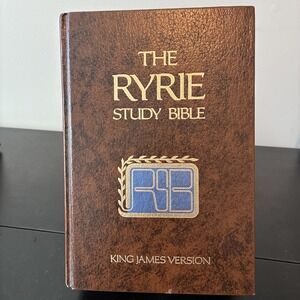 The Ryrie Study Bible KJV Hardcover Blue Box Red Letter Moody Press (Very Good)